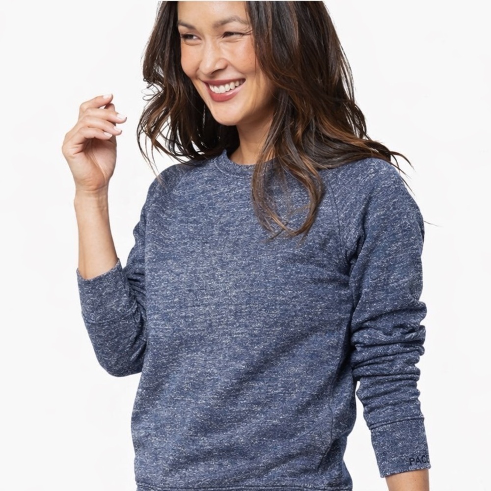 Pact Organic‎ Spaced Dye Blue Sweatshirt Size Small